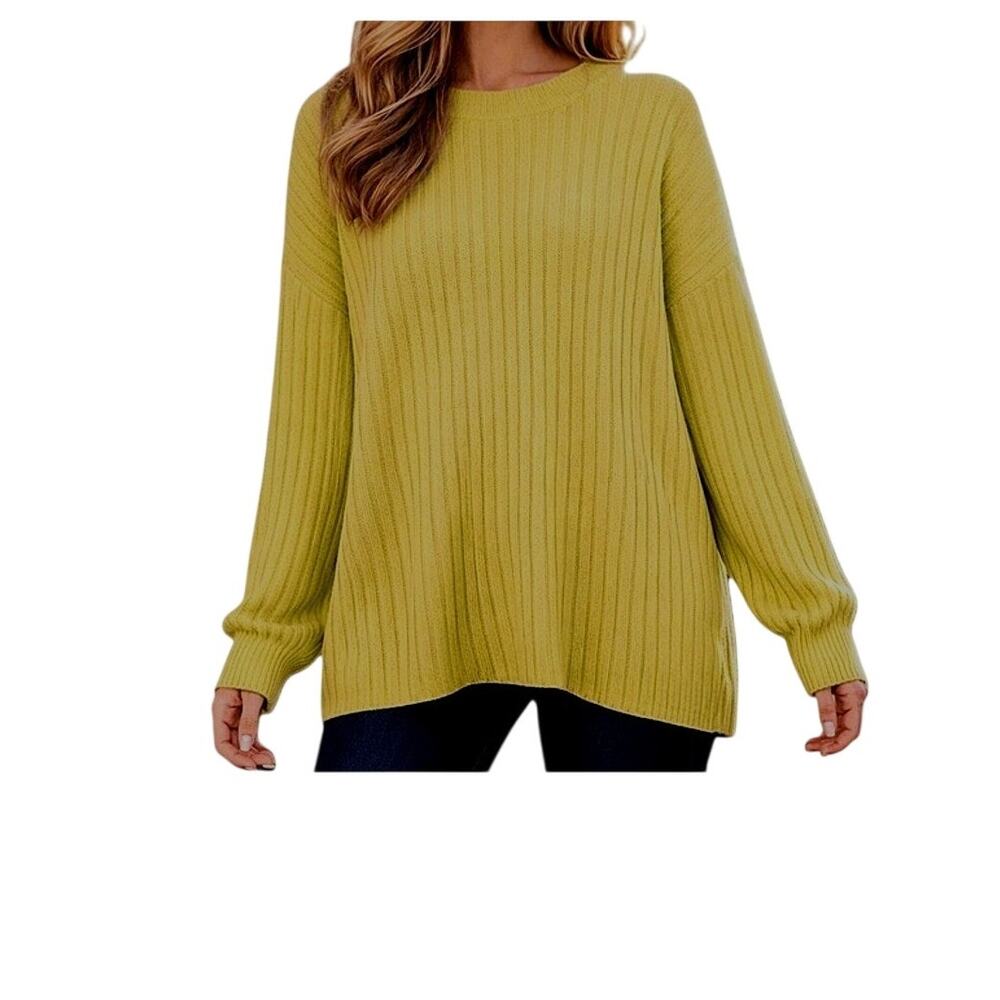 Aerie Sweater Size M Mustard Yellow Oversized Tunic Long Sleeve Round Neck NWT